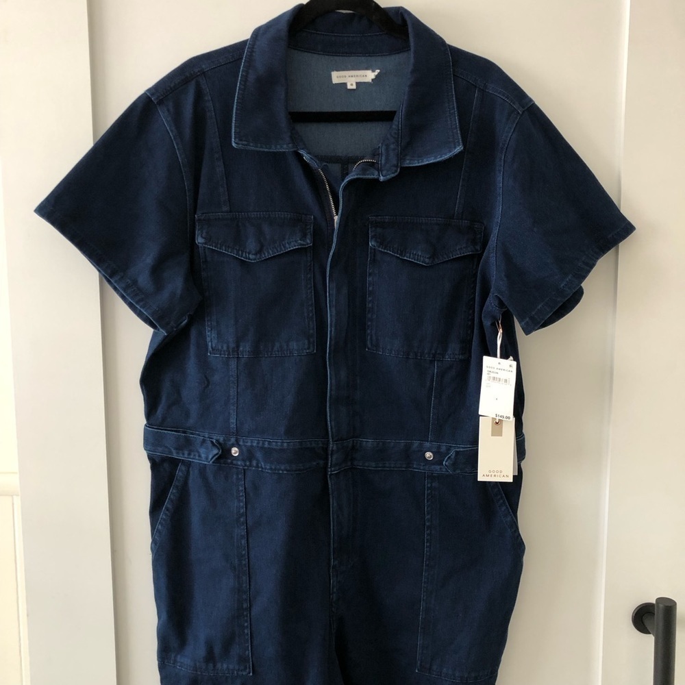 Good American Blue Denim Jumpsuit 6 3X 22/24 - Picture 5 of 14